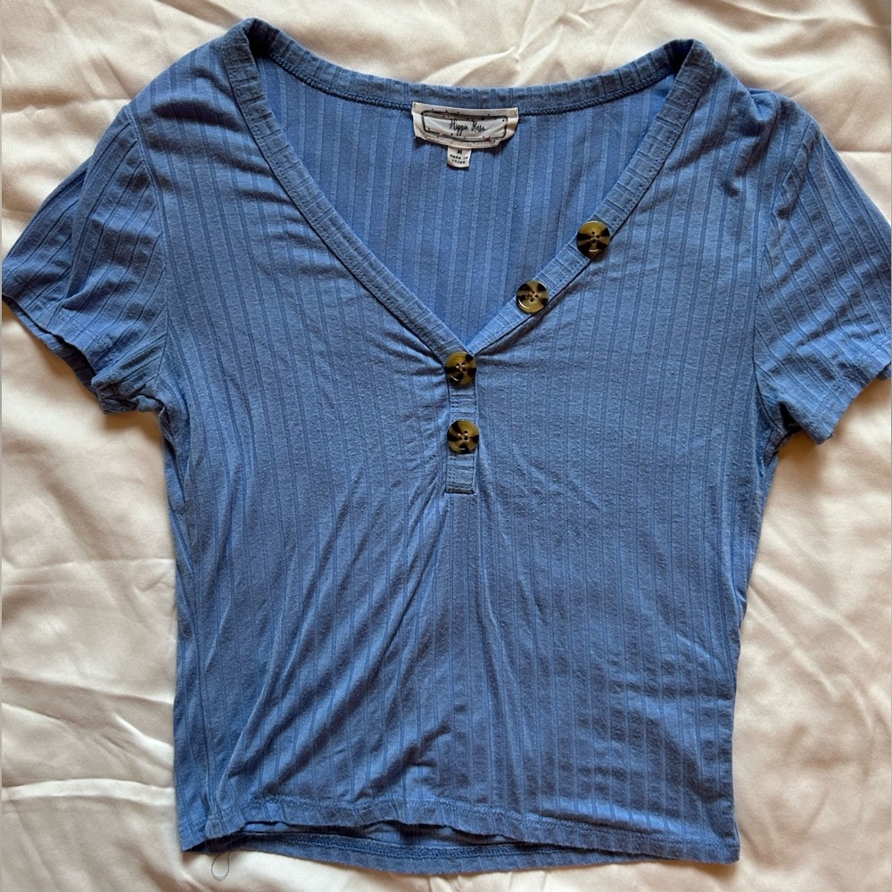 Soft blue short sleeve shirt